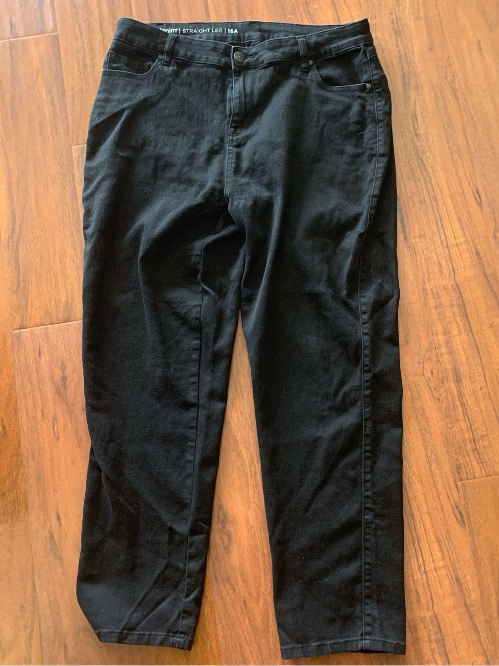 Black size 16 Straight Leg Pants with stretch for comfort